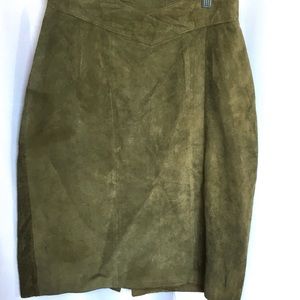 Vintage Diversity Suede Straight Skirt Lined Sz 8
